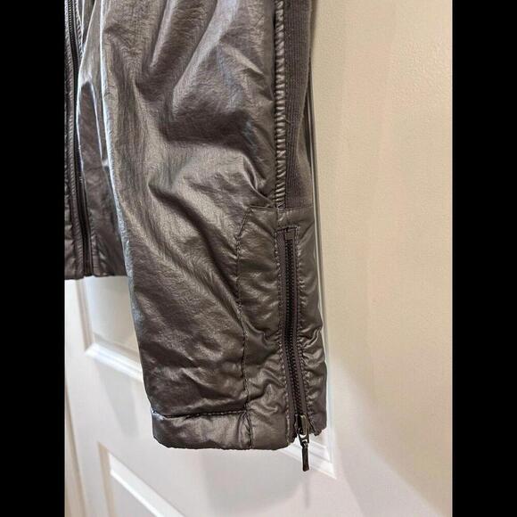 VTG REPLAY Men’s Moto Bomber Jacket Hood XXL Metallic Gray Polyamide Fashion Box - Picture 5 of 15